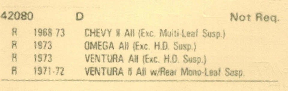 Pontiac Ventura 1971-72 Chevy 2 Nova Single Leaf 1968-73 Gabriel Rear Shocks - Image 3 of 3