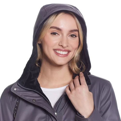 Chaqueta resbaladiza resistente a la intemperie para damas en rojo y grafito talla mediana - Imagen 18 de 22