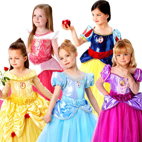 Disney Premium Princess Girls Fancy Dress Deluxe Fairytale Kids Childs Costumes