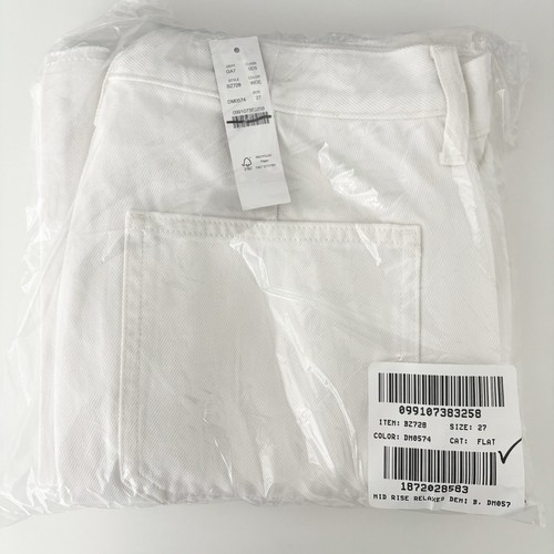NWT J. Crew 27 Sailor Mid-rise Relaxed Demi-boot Jean White - Picture 5 of 6