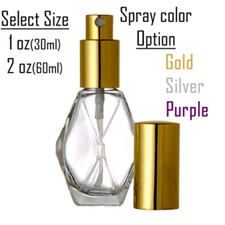 Refillable Travel Perfume Glass Bottle With Spray/Atomizer 1oz,2 oz, 30ml, 60ml