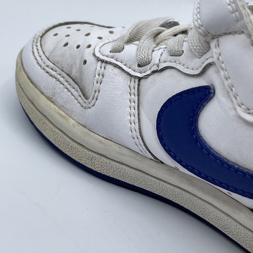 Nike Court Borough Rosso Bianco Blu Gancio e Loop Sneakers Basse in Pelle Ragazzo 10.5C - Foto 14 di 24