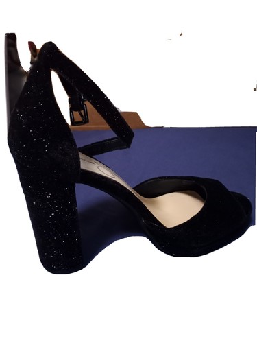 JESSICA SIMPSON WOMEN'S sharron heeled sandel black sparkle size 6m  - Picture 1 of 8