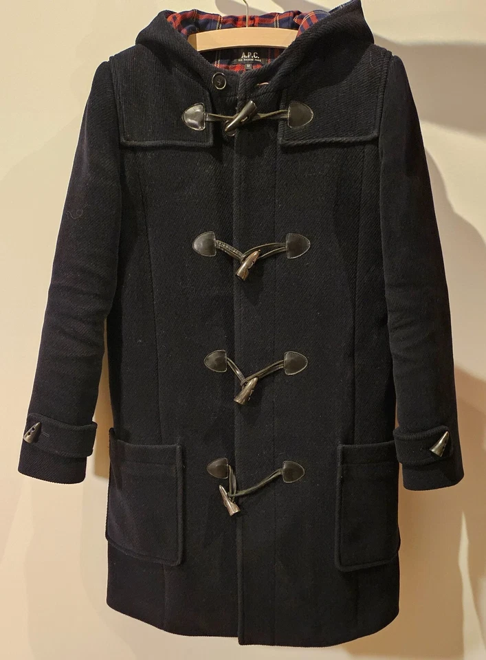 A.P.C. Mantel / Dufflecoat, Damen Größe M, blau mit Karofutter - Bild 2 von 4