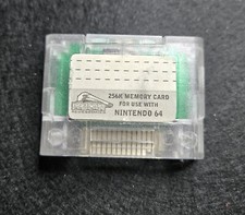 256K Large Size - Nintendo 64 Memory Card Pak - Pack Clear Bulk