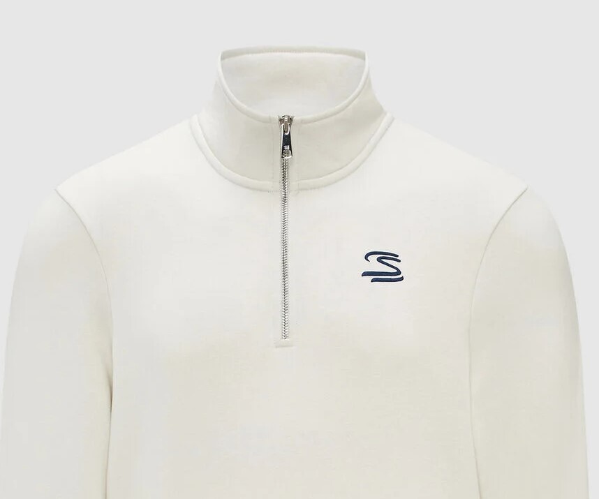 NEW Ayrton Senna Double S Logo 1/4 zip XXL Sweater WHITE New with