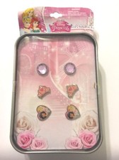 3 Pair Disney Princess Earrings Set Jewelry Reusable Tin Girls
