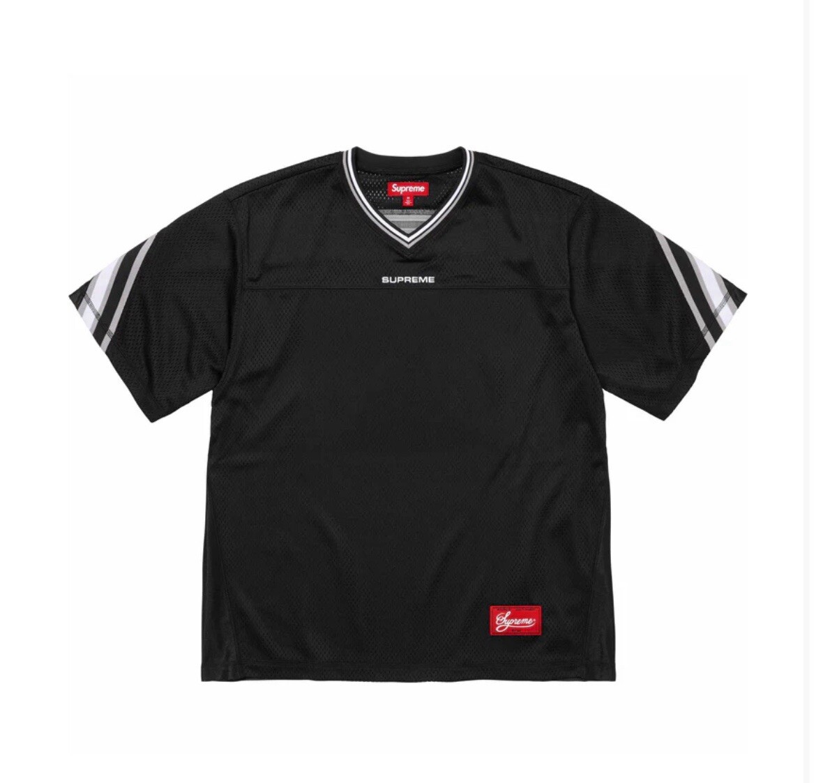 Size Large - Supreme Jacquard Rib Football Jersey Black FW24 Size Large - Supreme Jacquard Rib Football Jersey Black FW24
