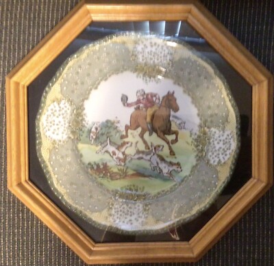 Royal Doulton Moreland Fox Hunting Plate Huntsman Hounds In Wall Display Box