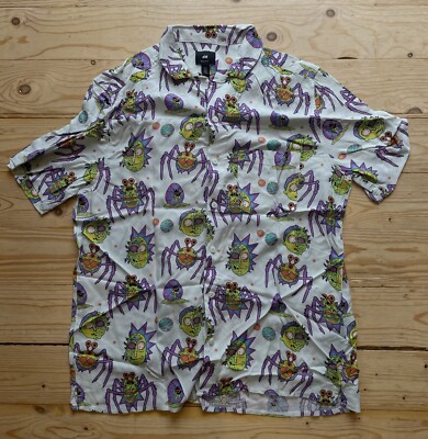 H&M Mens Rick Morty Cartoon Network Shirt, Medium, Excellent