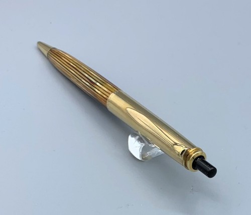 Beautiful 1950s Pelikan 555 Germany Rolled Gold Double Tortoise Ballpoint Pen - Picture 2 of 5