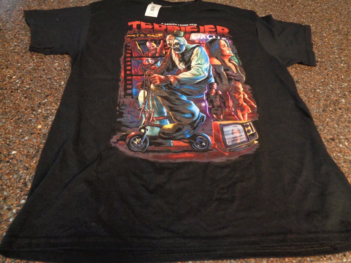 暗黒エンターテイメント　\"The CLOWN\" Tシャツ付き NWT Men's Bloody Disgusting x Terrifier Art The Clown T-Shirt RARE