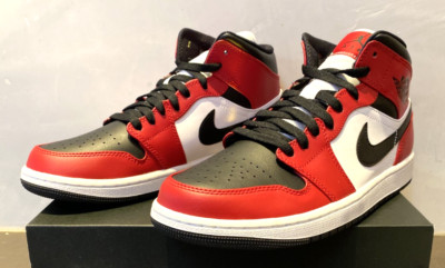 New! Nike Air Jordan 1 Mid Chicago Black Toe 2020 Mens Size 8.5 9 9.5 554724-069