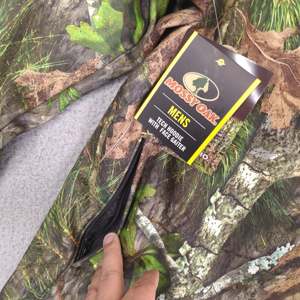 Mossy Oak Tech Hoodie Men's XL Camouflage w/Face Gaiter Pullover NWT A2 - Image 4 of 4