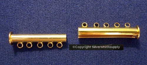 5 Strand magnetic yellow gold plated clasp create multi strand jewelry FPC275 - Picture 3 of 4
