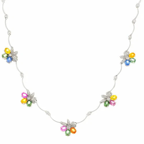 Collane e pendagli di lusso multicolore pietra principale zaffiro