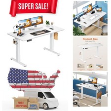 Electric Standing Desk Adjustable Height, 55x24 Inch Sit Stand Up Home Office...