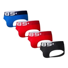 4 Pack Mens Underwear Briefs Athletic Jock Strap Jockstrap Waistband Underpants