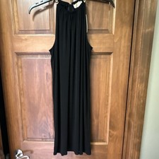 Michael Kors Black Chain Accent Sleeveless Strapless Sheath Dress Knit Size M