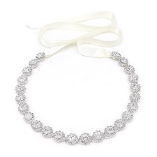Crystal Wedding Headband Bridal Headpiece Rhinestone Bridal Hair Silver