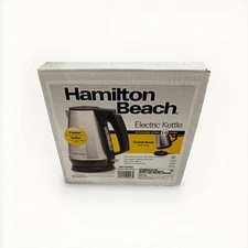 Hamilton Beach 1 Liter Electric Kettle, Stainless Steel and Black New R40901 NOS