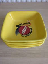 Weetabix 70th Anniversary Vintage Yellow Square Cereal Bowls 4 Pack (2002)
