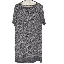 Michael Kors Women's Large Stretchy Black and White Floral Shift Dress