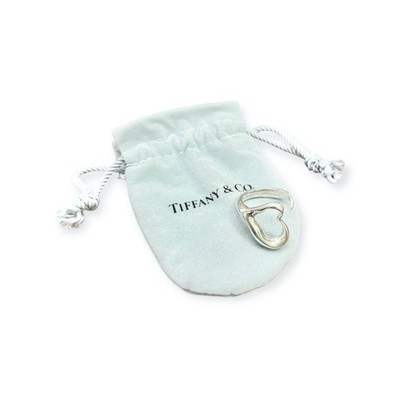 TIFFANY & Co. Elsa Peretti Open Heart Ring 925 Silver US Size 6