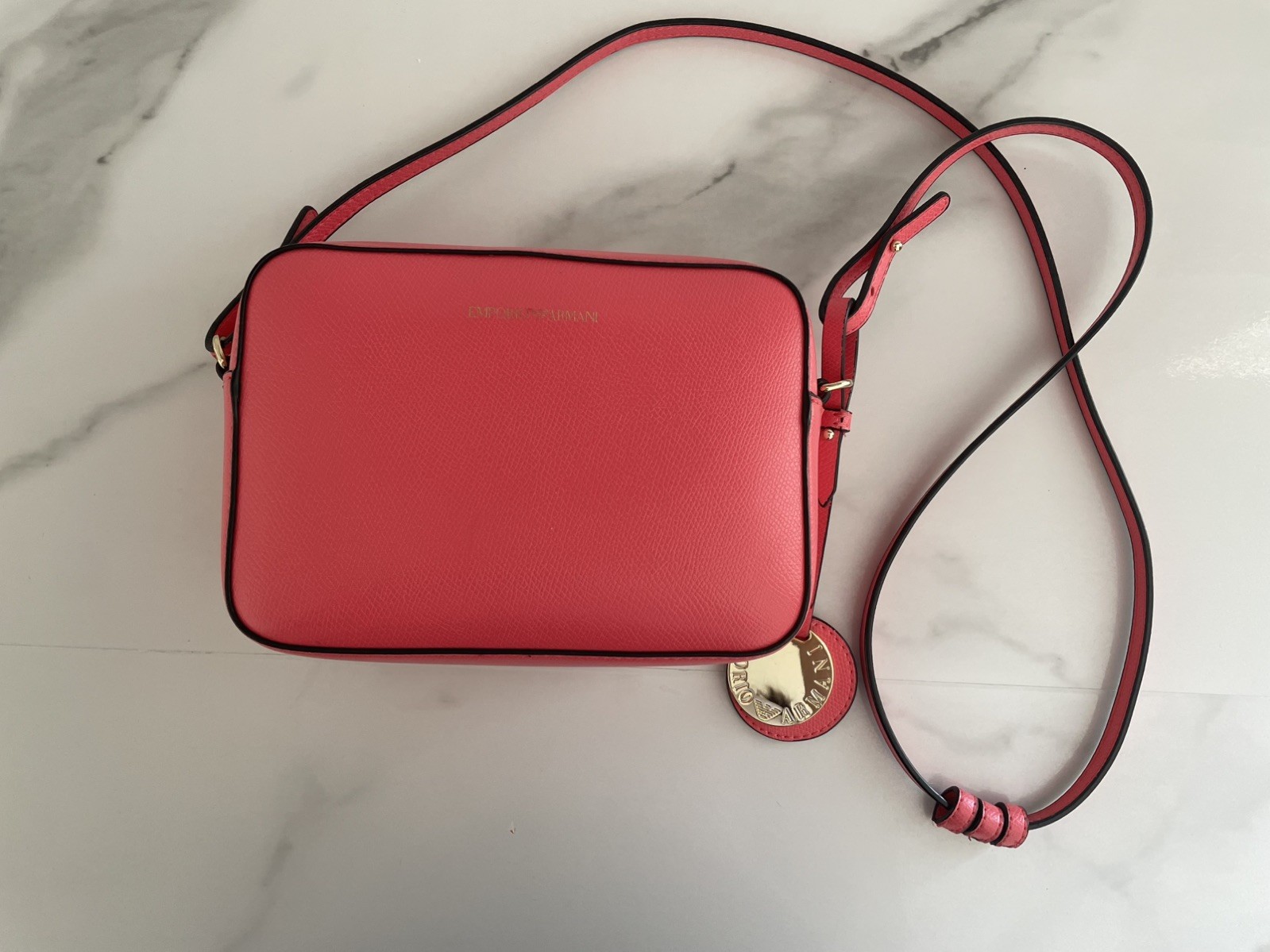 Borsa Emporio Armani Donna Rosa Corallo Tracolla Originale con Dust Bag