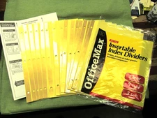 5 Pkgs Big Tab Insertable Index Dividers 5 Tab Style - 3 Sets per Pkg - 75 Total