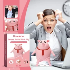 Stress Relief Pink Pig Plush Toy Soft Squishy Emotional Comfort Animal Doll Gift