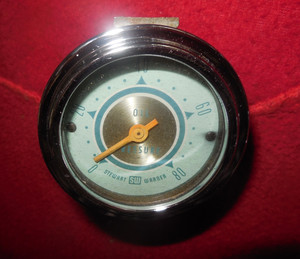 Vintage Stewart Warner Blueline 2 1/8" 0 - 80 psi mechanical oil pressure gauge