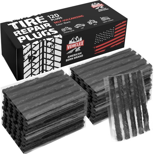 Flat Tire Repair Plugs 120pcs - Heavy Duty Refill Pack, Plug and Patch Kit fo...