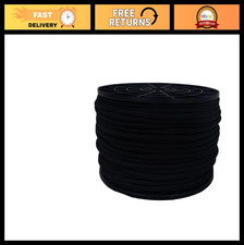 3/16" Black Bungee Cord, Marine Grade Elastic Rope, 250ft UV Resistant Shock Cor