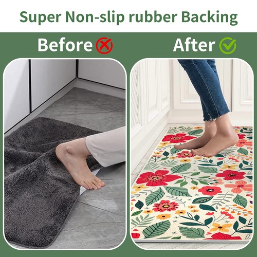 Pioneer Woman Floral Kitchen Rug for Floor,2 Pieces Kitchen Mats for Floor Wa... - Bild 4 von 8