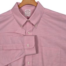 Brooks Brothers Men 17 - 33 Traditional Fit Button Down Long Sleeve Shirt Pink