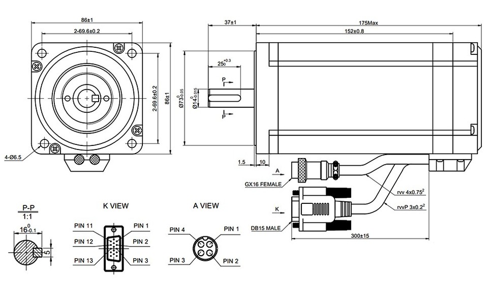 3 Axis 12Nm 1700oz.in Nema 34 Closed Loop Stepper Motor Kit V2.0 w ...