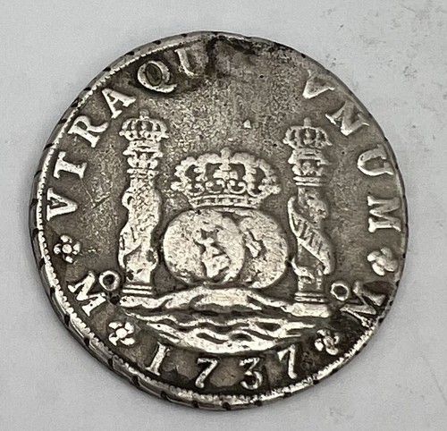 1737 8 Reales Mexico Mo Silver Coin Great Looking Cleaned Coin!