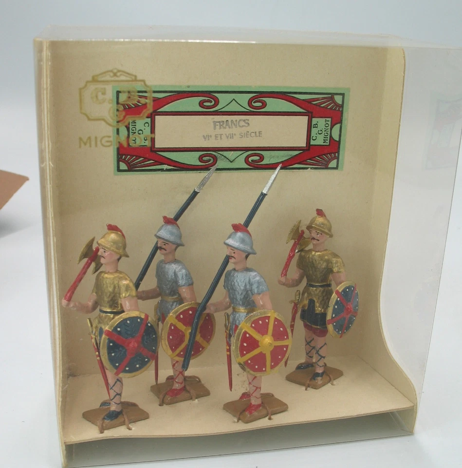 CBG Mignot Francs Frankish Foot Soldiers 1950 NOS NRFB Fabricado na França 1:32 g - Imagem 2 de 4