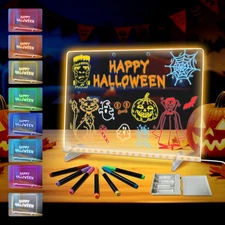 Led Drawing Board with Battery Pack, 13.7"X10" LED Note Board with Colors for...