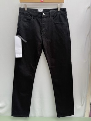 Armani Exchange J13 schwarz Stretch Jeans Denim Herren modern schmale Passform W30 L30 neu mit Etikett