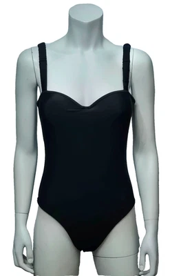 Maillot De Bain Une Pièce Femme Noir Couvrants Forme Cups L Polyester Spandex - Photo 1/2
