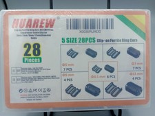 HUAREW Clip-on Ferrite Ring Core RFI EMI Nose Suppressor Cable Clip 5-28 Pieces
