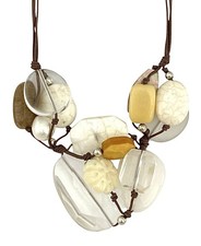 SILPADA Sterling Silver MULTI GEMSTONE CLUSTER 4 Strand Leather Necklace N2201