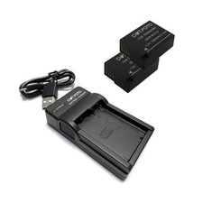 Battery x2 DMW-BLC12, DMW-BLC12E 1200mAh & USB Charger for Panasonic