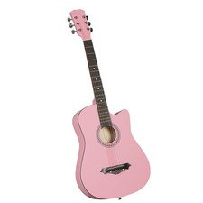 Matte Pink 38-inch Acoustic Guitar with Picks...