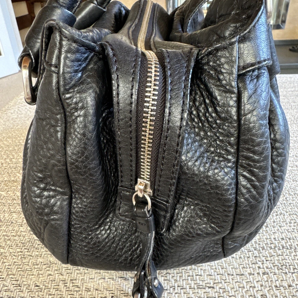 Cole Haan Pebbled Leather Top Handle Grab Bag - Black - Image 4 of 4