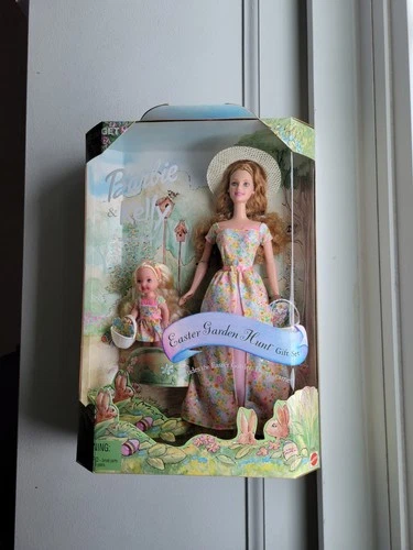 Vintage 2000 BARBIE & KELLY Easter Garden Hunt Gift Set Target Special Ed. HTF!