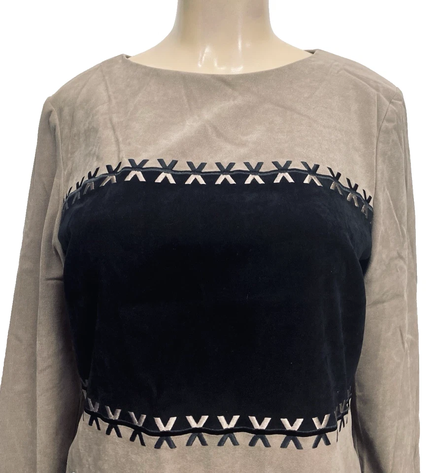 Positive Attitude Women's Blazer Jacket Long Sleeve Gray/Black Size 8 Foto 2 de 4