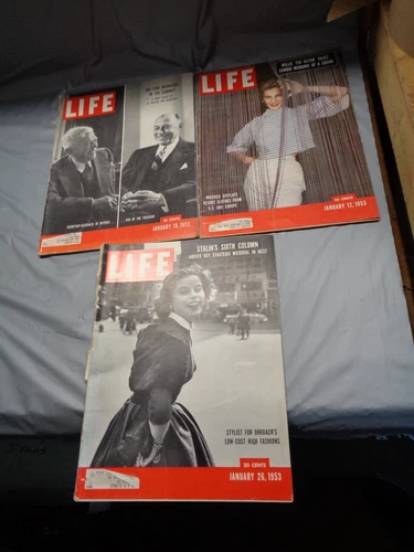 Lot of 3 Issues - 1953 Life Magazines - January 12, 19 & 26